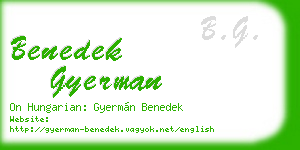 benedek gyerman business card