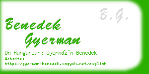 benedek gyerman business card